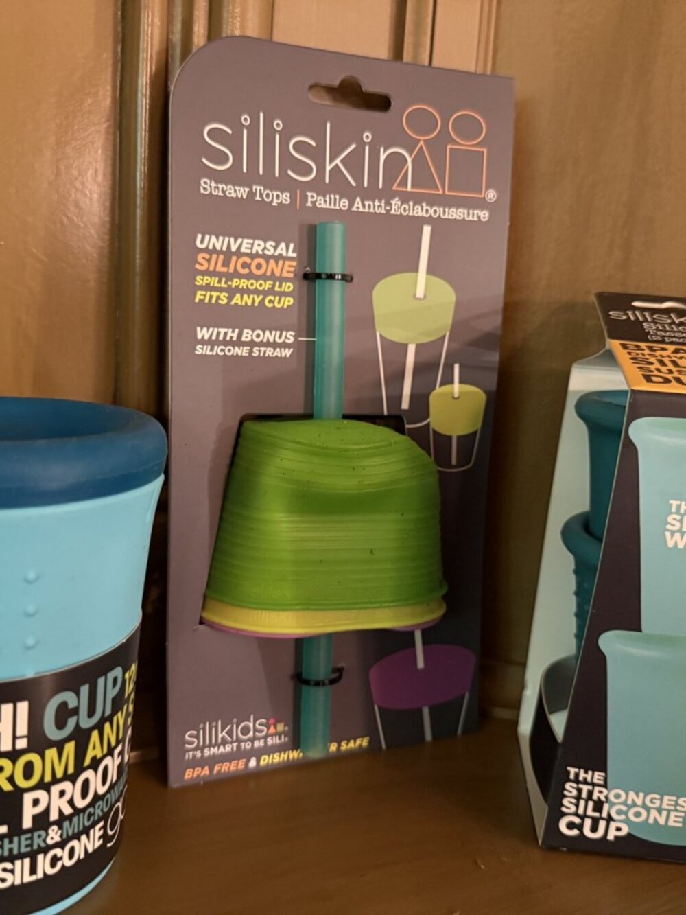 Toddler reusable silicone cups and straw tops bundle